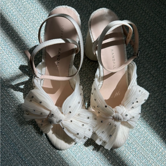 Loeffler Randall Camellia White Pleated Bow Heel - Picture 4 of 7